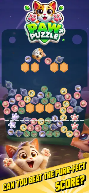 Paw Puzzle Cute Cat Match 3 cute cat puzzle board screen